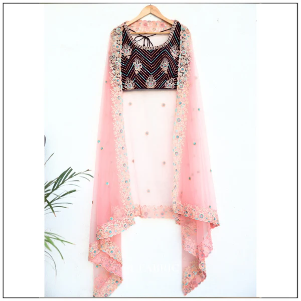 Purple color Bridal wear designer Bridal Lehenga Choli - Image 2