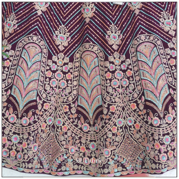 Purple color Bridal wear designer Bridal Lehenga Choli - Image 5