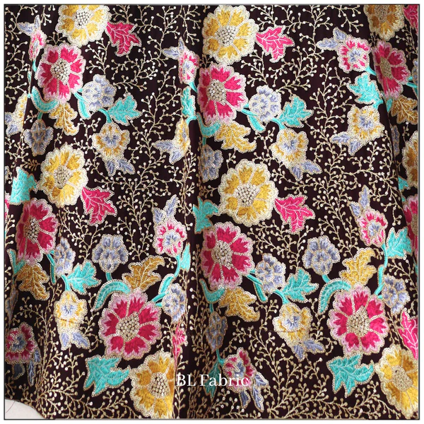 Brown color Embroidery & Sequence work Designer Wedding Lehenga Choli - Image 6