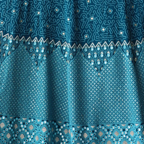 Firozi color Mirror & Sequence Embroidery work Designer Wedding Lehenga Choli - Image 7