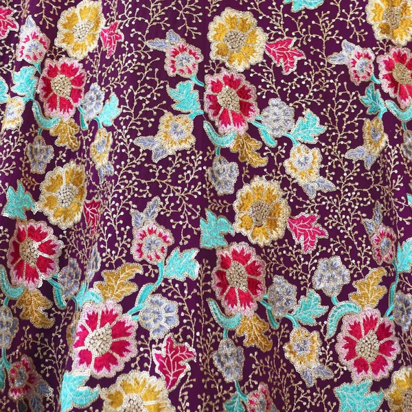 Purple color Embroidery & Sequence work Designer Wedding Lehenga Choli - Image 4